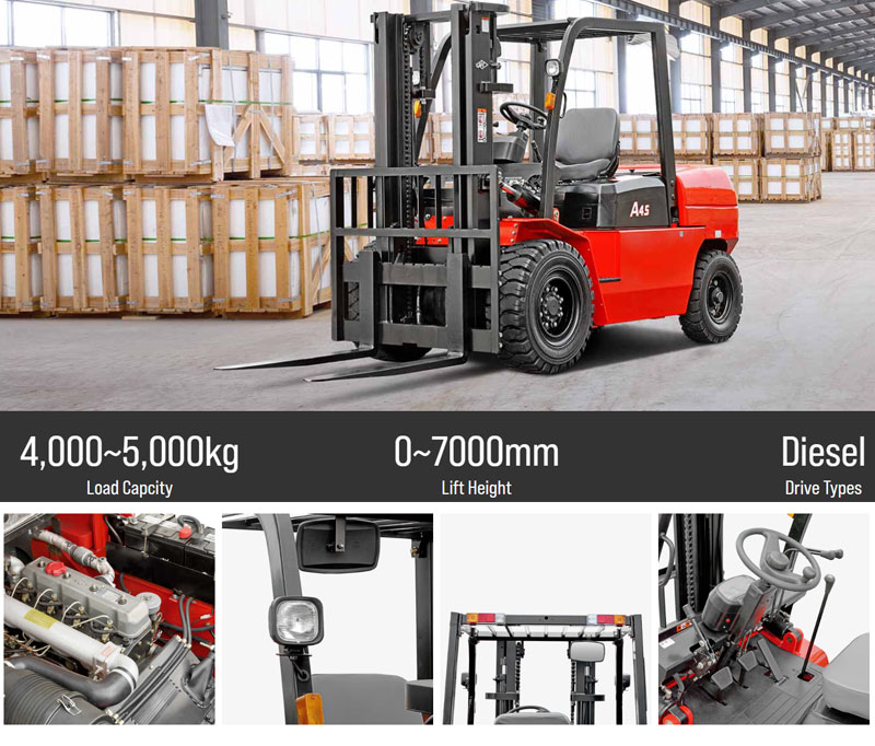 A45 series 4.0-5.0t Internal Combustion Counterbalanced Forklift Truck