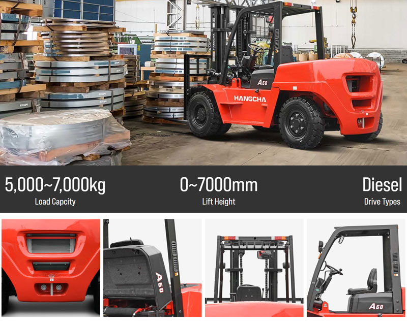 A60 series 5.0-7.0t Internal Combustion Counterbalanced Forklift Truck