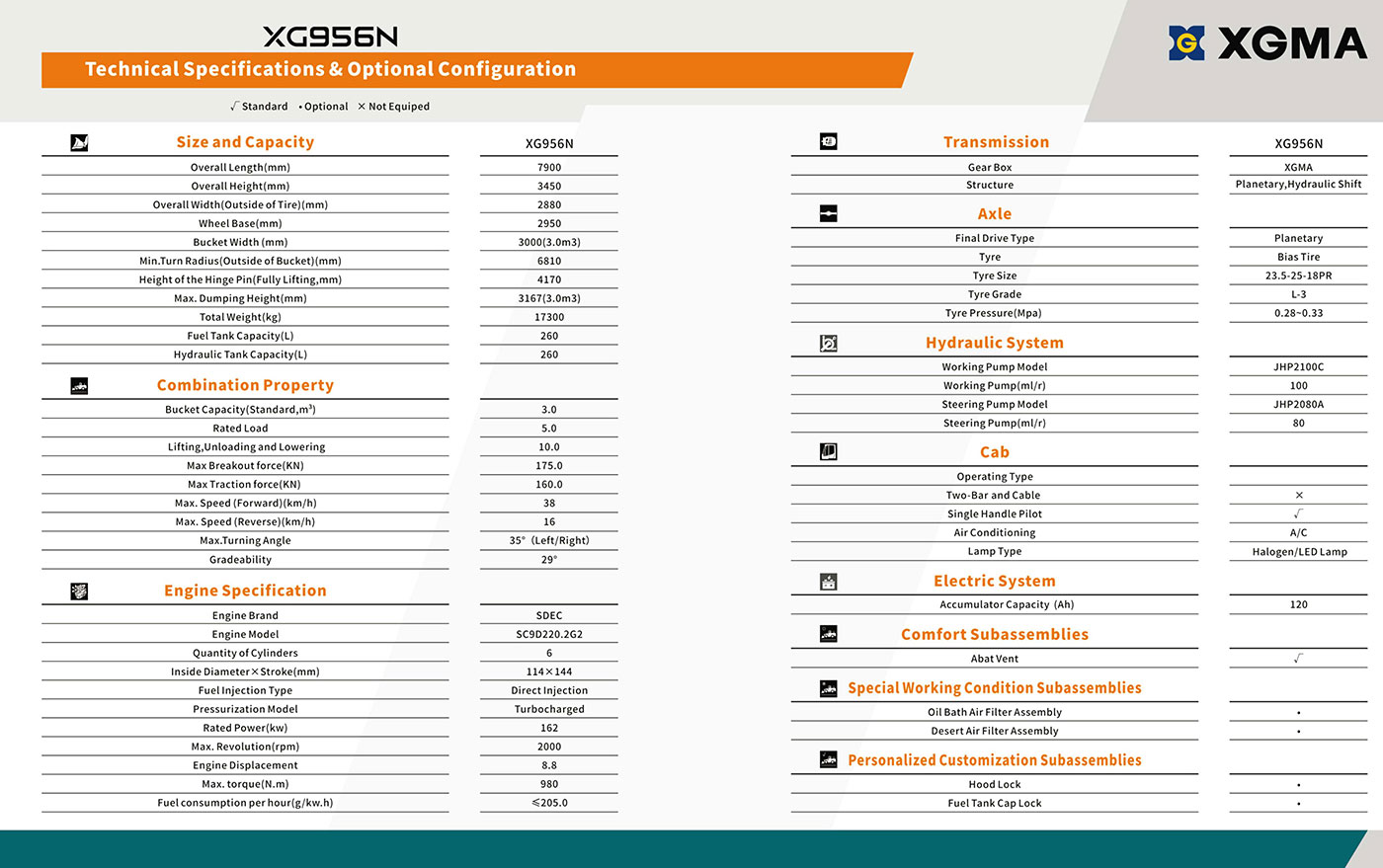 XGMA XG956N Specifications