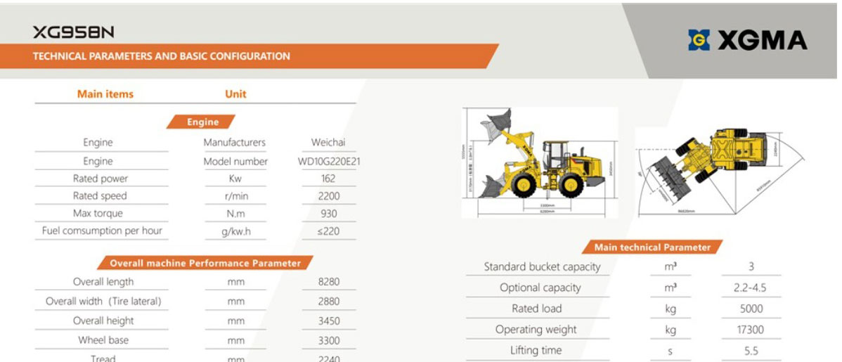 XGMA XG958N Specifications