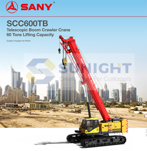 SCC600TB 60t Telescopic Boom Crawler Crane